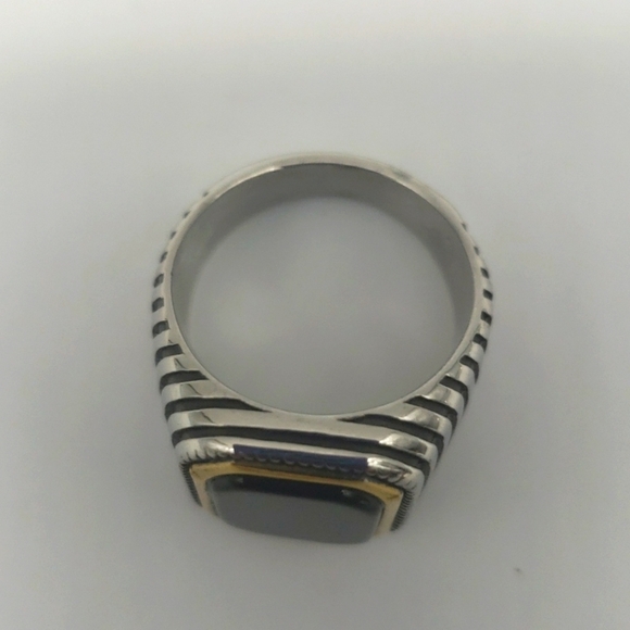 1848- Black Stone Handmade Men's Ring Size 8 NWT - Picture 7 of 8